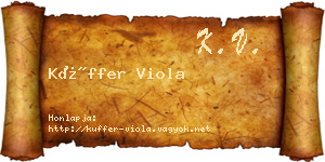 Küffer Viola névjegykártya